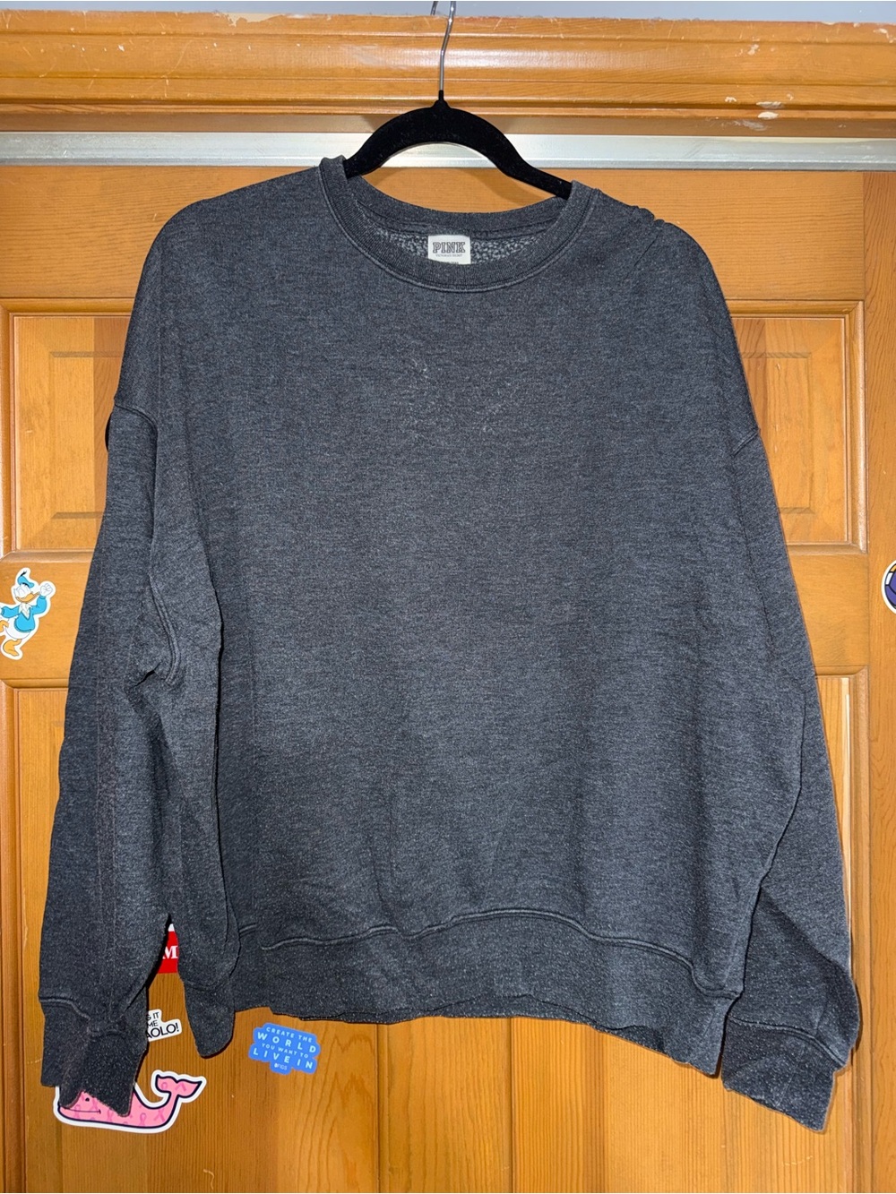 PINK Victoria's Secret Charcoal Crewneck Sweatshirt